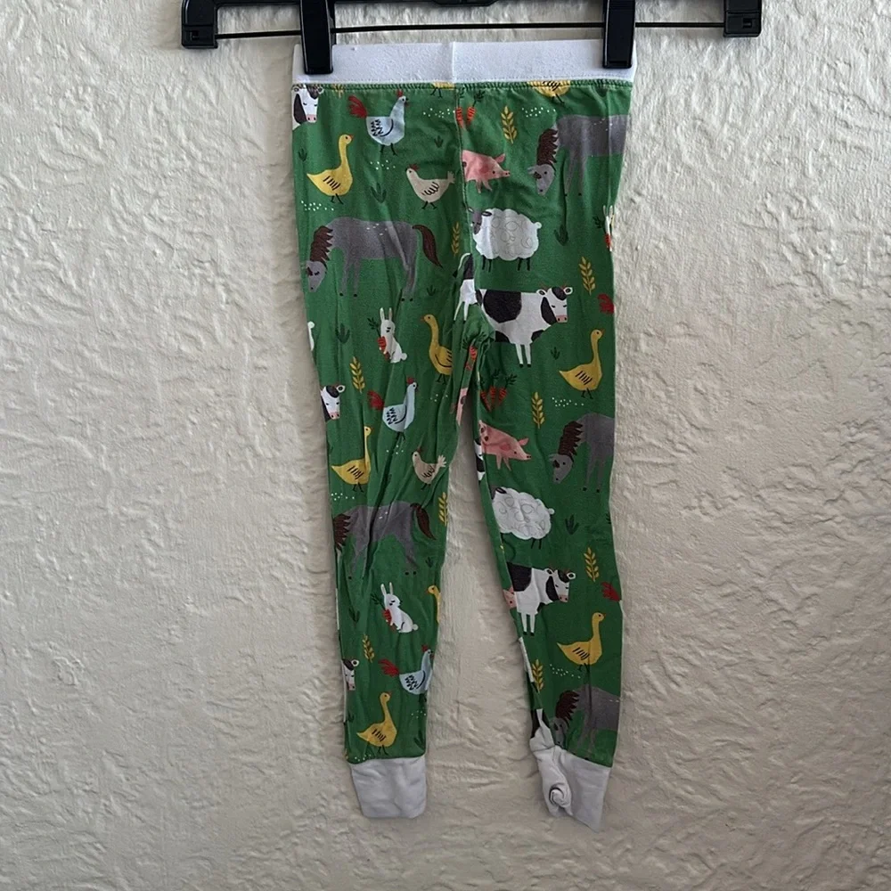 Little Sleepies Green Farm Animals Pajama Pants Bamboo 18-24 Months Pig Cow Hen